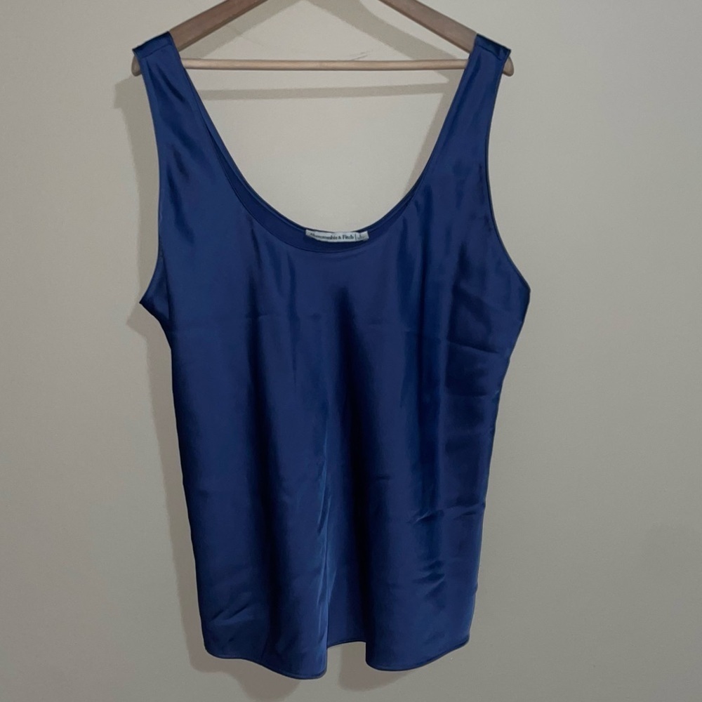 Abercrombie & Fitch Satin Blue Camisole Tank Top Size Large